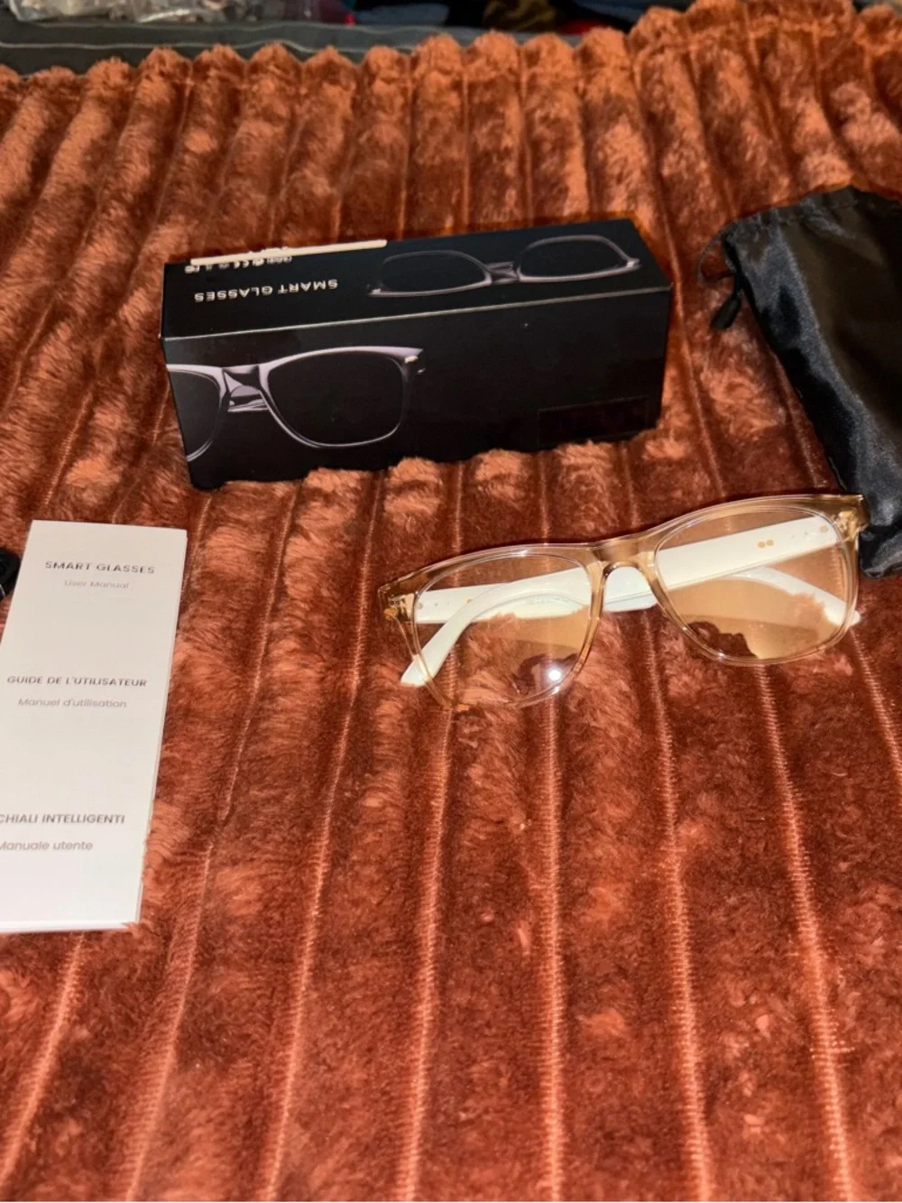 Women’s Clear Frame Smart Glasses - Transparent/Clear and brown Lenses